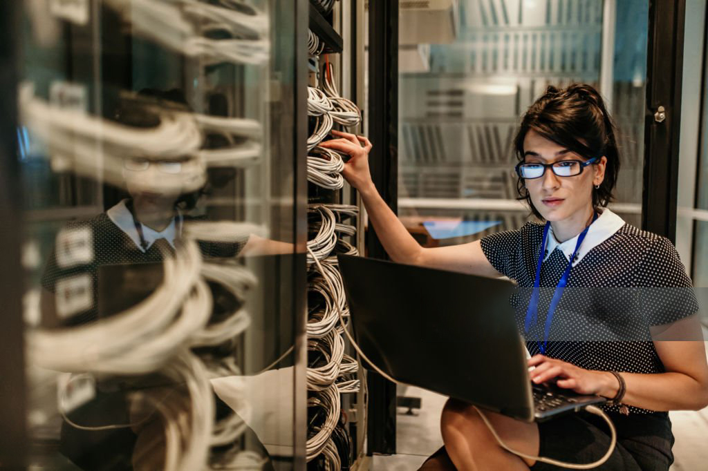 engineer in the server room